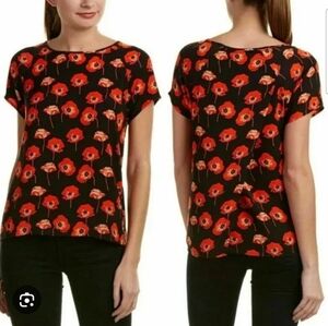 ❤️ NWOT! CABI FLANDERS RED POPPY PRINT TOP, MEDIUM